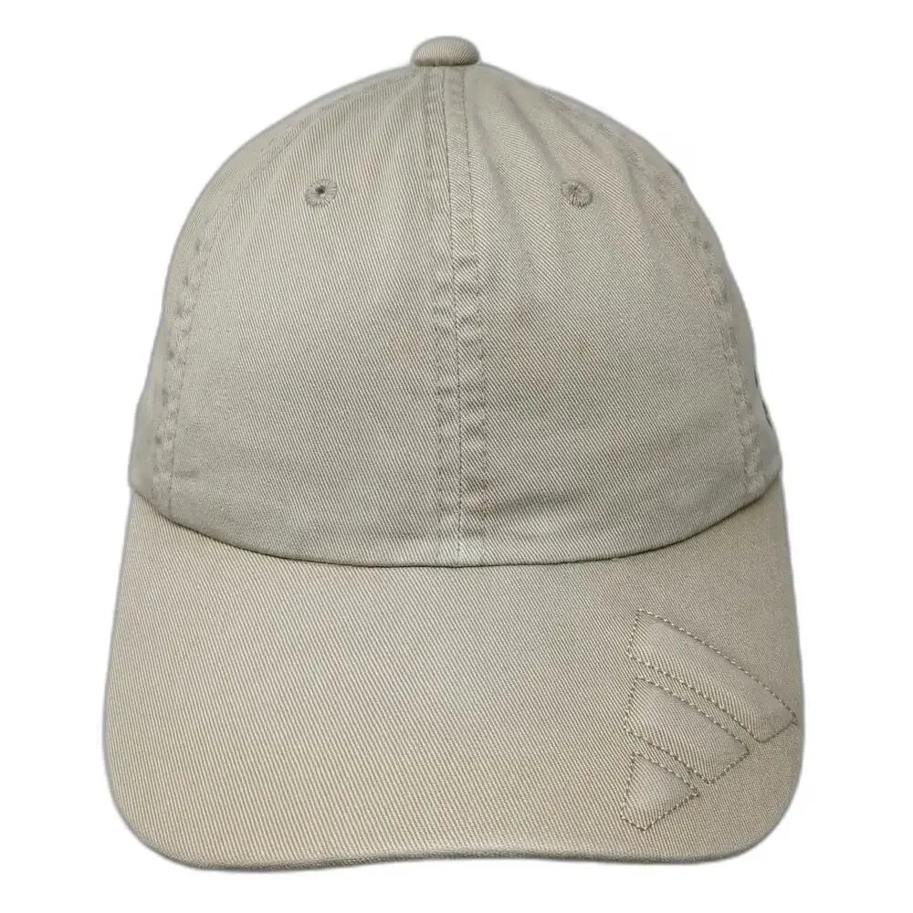 Adidas Baseball Cap Beige One Size Cotton Tonal Brim Logo Adjustable Strap Hat
